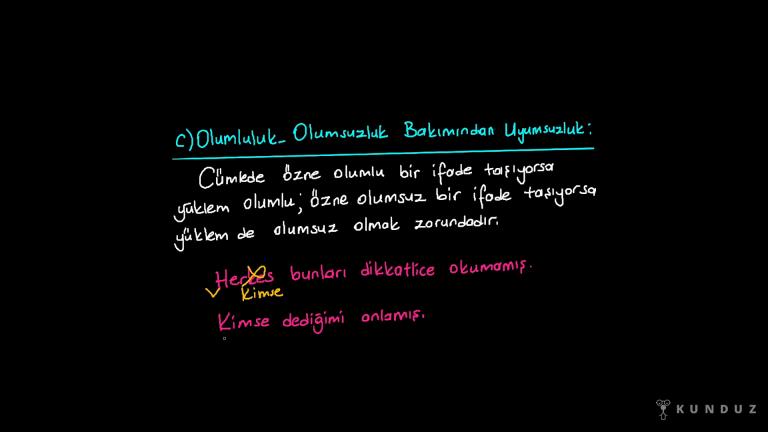 Özne ve Yüklem Uyumsuzluğu