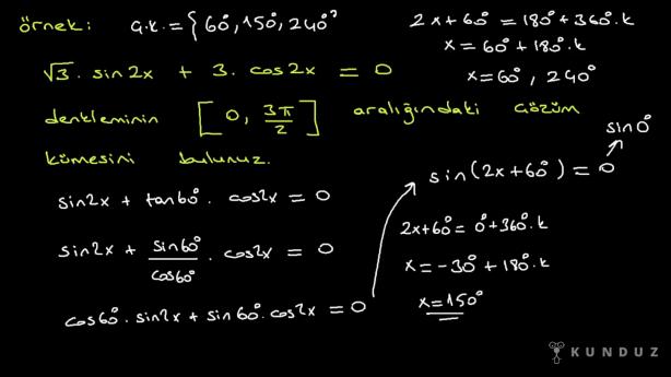 a*Sinx+b*Cosx=c Çözüm Kümelerini Bulma