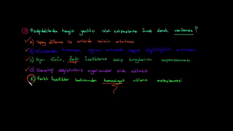 Canlılar ve Çevre Örnek Sorular