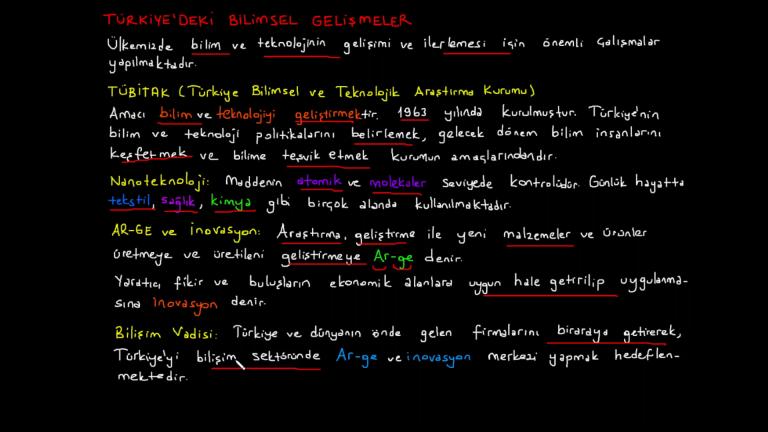 Türkiye'deki Bilimsel Gelişmeler