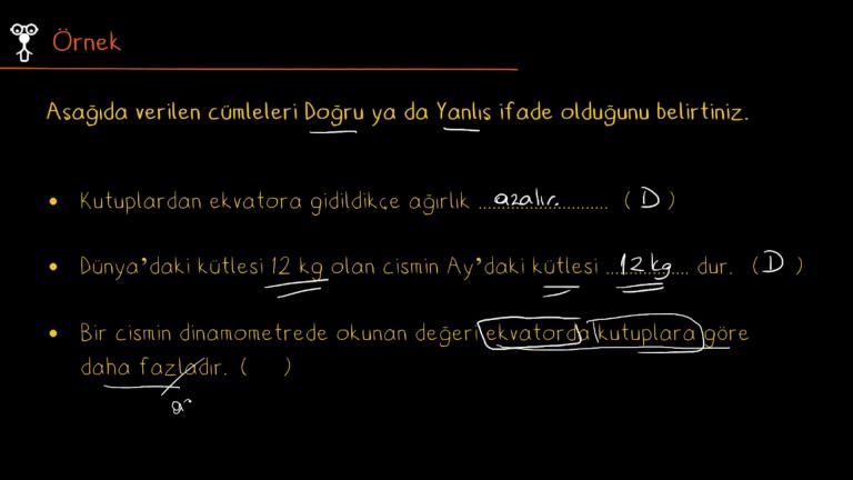 Bir Cismin Ağırlığını Etkileyen Faktörler
