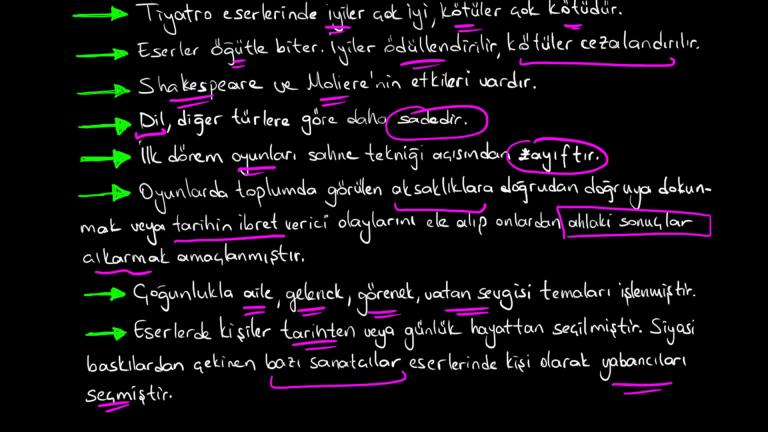 Tanzimat Tiyatrosu Özellikleri
