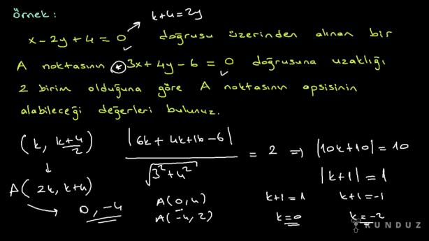 Doğrunun Analitik İncelenmesi Örnek Sorular