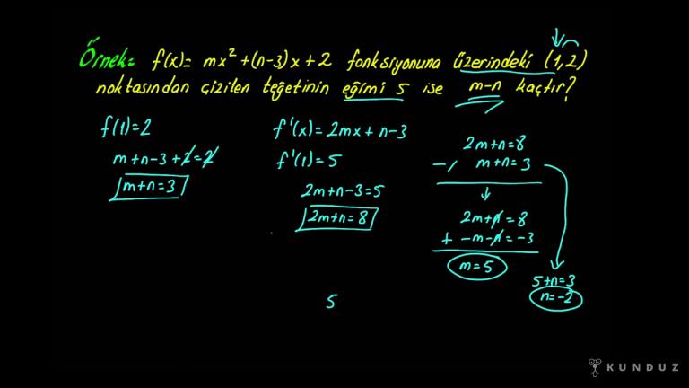 Teğet Eğimi Örnek Sorular Bölüm 1