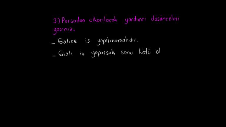 Parçada Konu, Ana Fikir ve Yardımcı Düşünce
