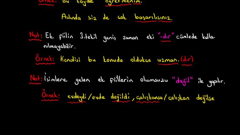 İsimlere Gelen Ek Fiil
