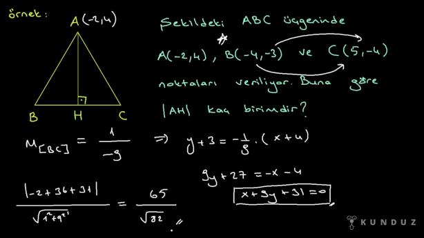 Noktanın Doğruya Uzaklığı