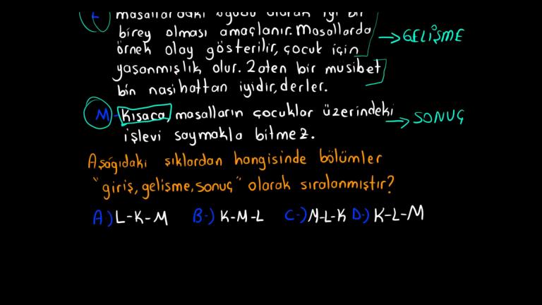 Parçanın Bölümleri