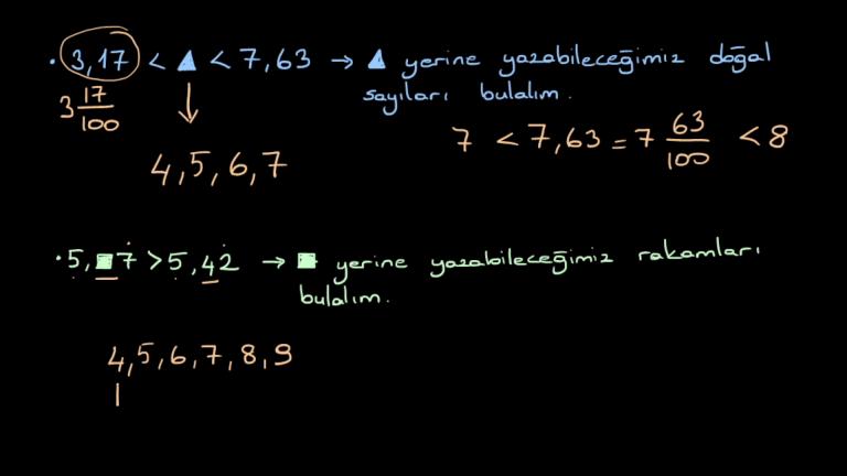Ondalık Gösterimde Sıralama