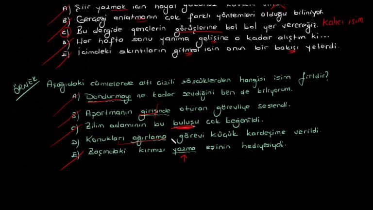 İsim Fiiller