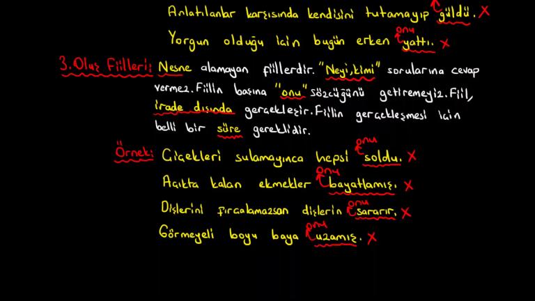 Fiillerin Anlam Özellikleri