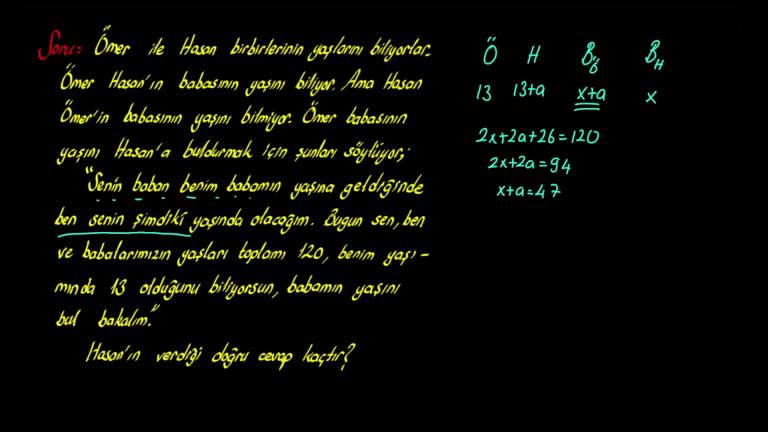 Yaş Problemleri Yeni Nesil Sorular Bölüm 1