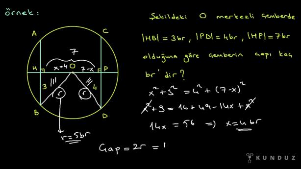 Çemberde Kiriş Özellikleri Örnek Sorular Bölüm 2