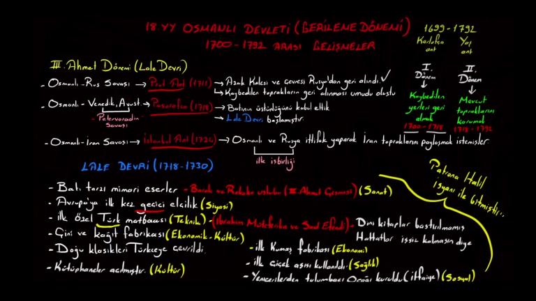 III. Ahmet Dönemi(Lale Devri)