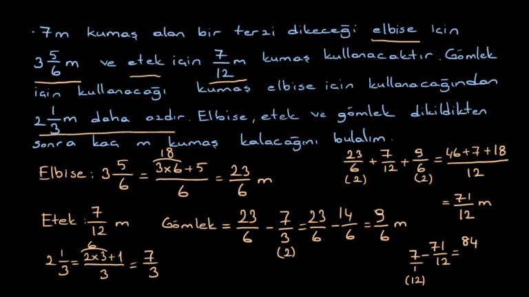 Tam Sayılı Kesirlerde Toplama ve Çıkarma