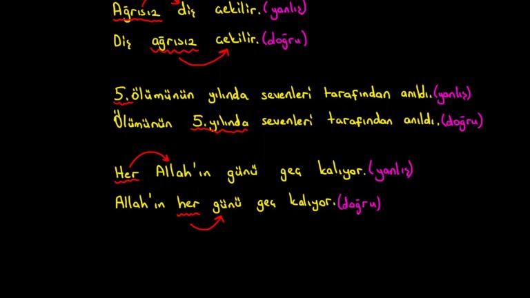 Sözcüğün Yanlış Yerde Kullanılması