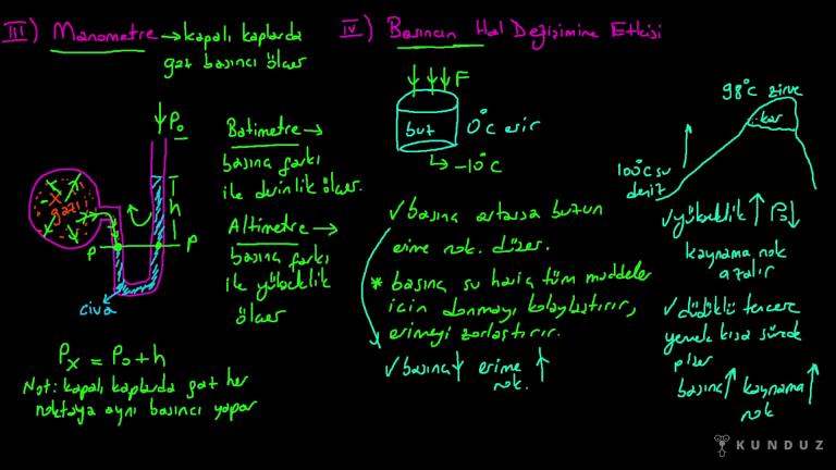 Manometre ve Basıncın Hal Değişimine Etkisi
