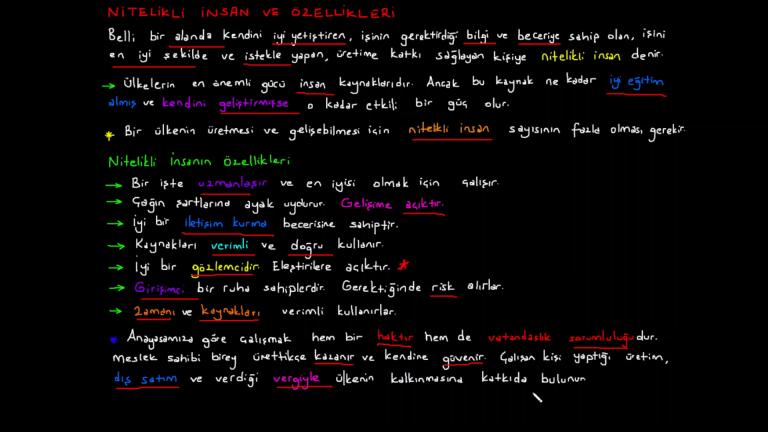 Nitelikli İnsan ve Özellikleri