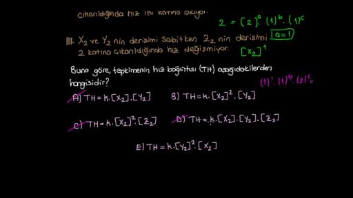 Kimyasal Tepkimelerde Hız Örnek Sorular