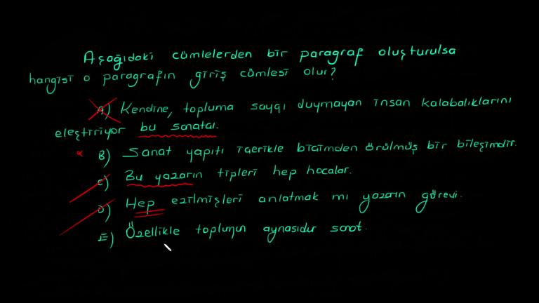 Paragrafın Giriş Cümlesi