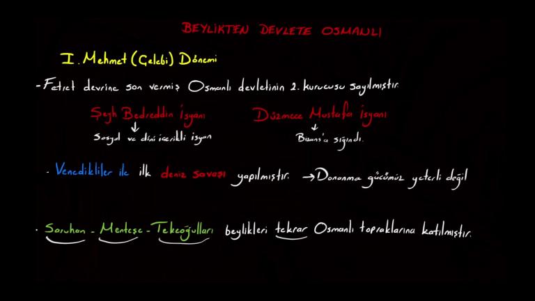 I. Mehmet Çelebi Dönemi