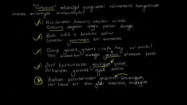 Gerçek - Mecaz Anlam