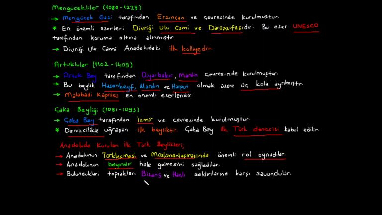 Anadolu'da Kurulan İlk Türk Beylikleri