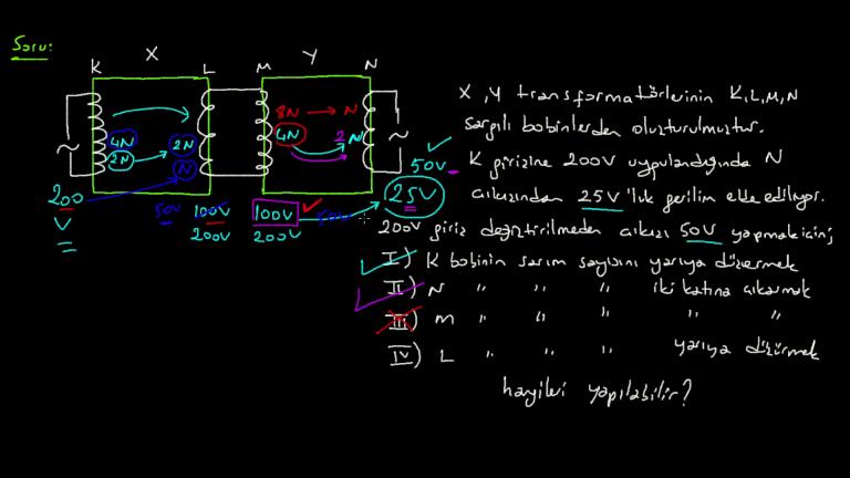 Alternatif Akım ve Transformatörler Örnek Sorular