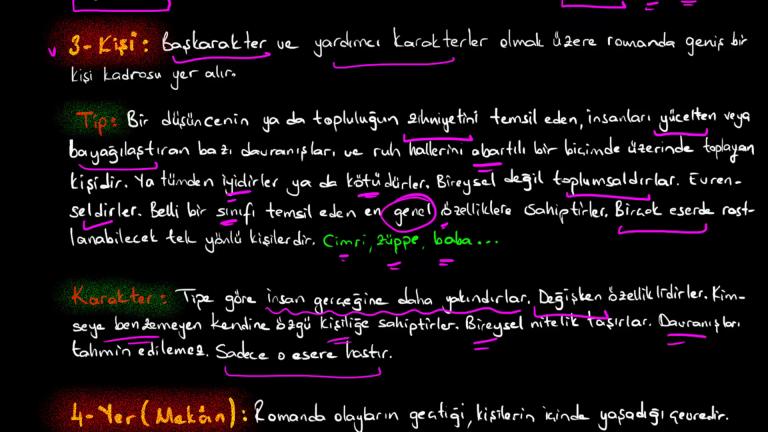 Roman ve Romanın Yapı Unsurları