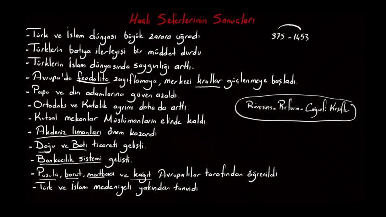 Haçlı Seferleri ve Sonuçları