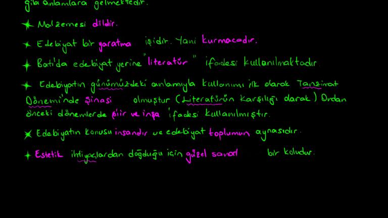 Edebiyat ve Özellikleri