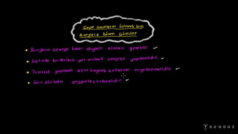 Çevre Sorunlarını Önlemede Bireye Düşen Görevler