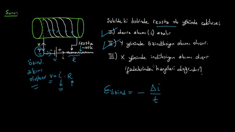 İndüksiyon Akımı ve Öz İndüksiyon Akımı Örnek Sorular