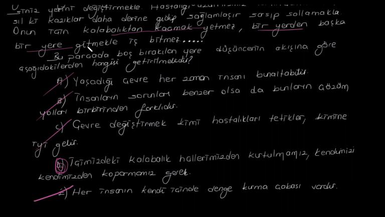 Paragrafın Başına, Ortasına, Sonuna Getirilebilecek Cümleler