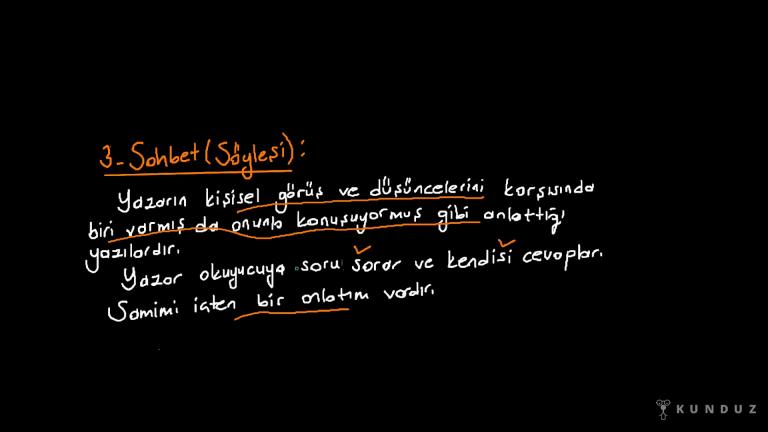 Makale, Deneme, Sohbet