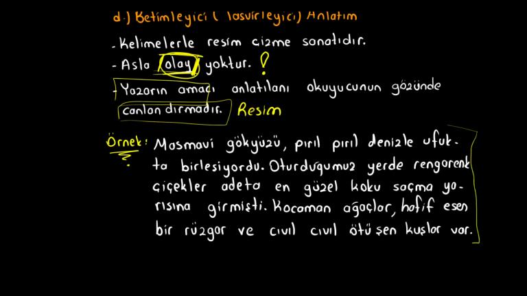 Anlatım Biçimleri