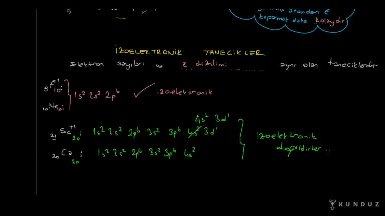 Değerlik Elektronu, Temel ve Uyarılmış Hal, İzoelektronik Tanecikler