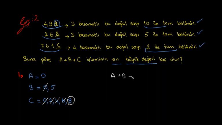 2, 5, 10 ile Bölünebilme Kuralları