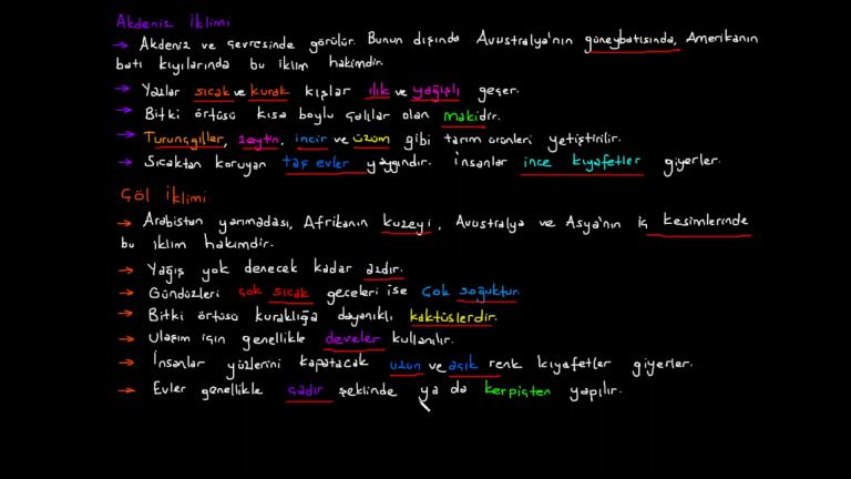 Farklı İklimler Farklı Yaşamlar