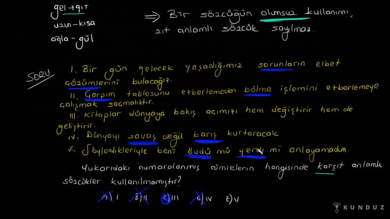 Eş Anlam - Zıt Anlam
