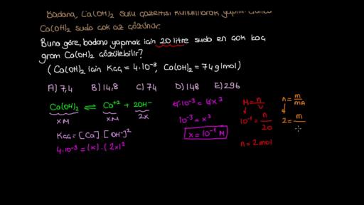 Çözünme ve Çökelme Tepkimeleri Örnek Sorular Bölüm 1
