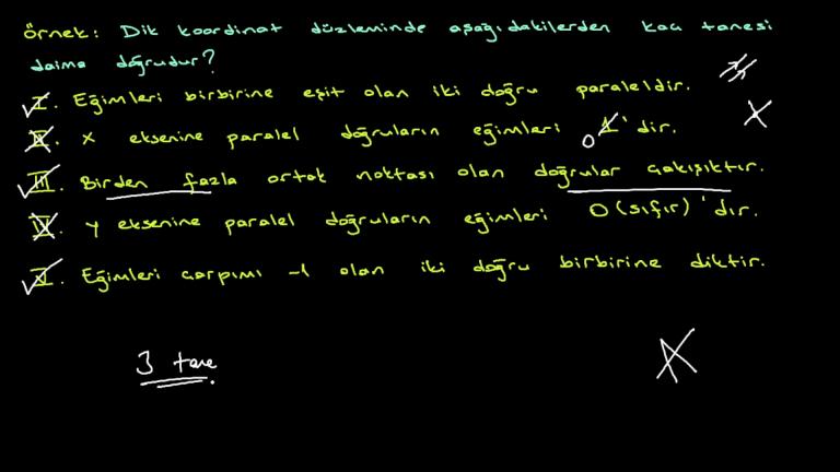 Doğrunun Analitik İncelenmesi Yeni Nesil Sorular