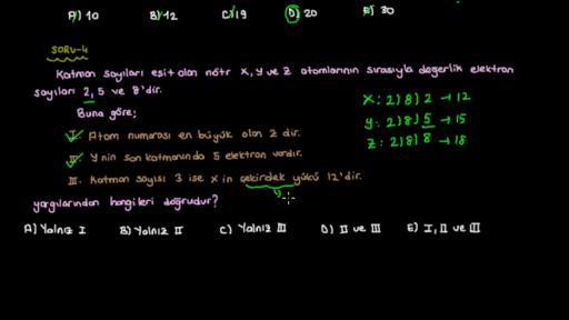 Atom Modelleri Örnek Sorular Bölüm 2