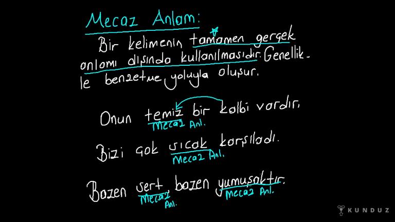 Gerçek Anlam-Mecaz Anlam