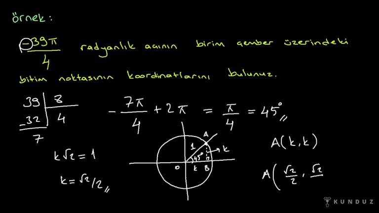 Bir Açının Esas Ölçüsü Örnek Sorular