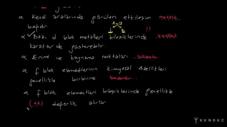 D ve F Blok Elementleri