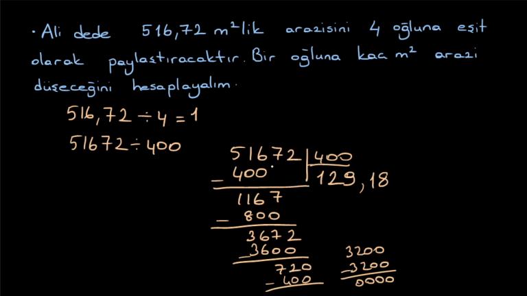 Ondalık Gösterimlerde Bölme