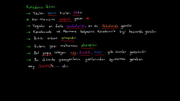 Türkiye'de Görülen İklim Tipleri
