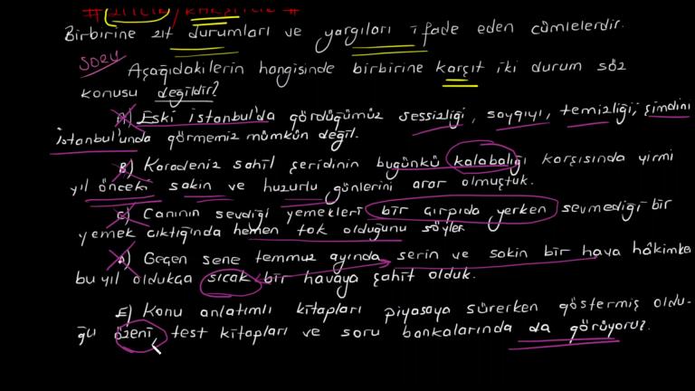 Cümlede Anlam Kavramlar Bölüm 4
