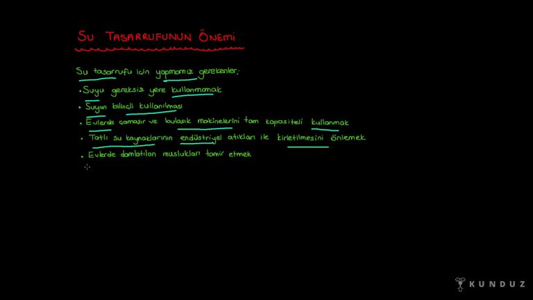 Su Tasarrufunun Önemi